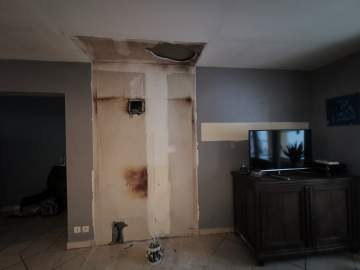 Réparation de mur et plafond suite à incendie à Saint Christaud